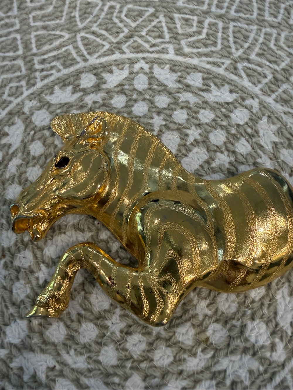 Gold Animal Zebra Statement Belt Buckle - Women Accessories